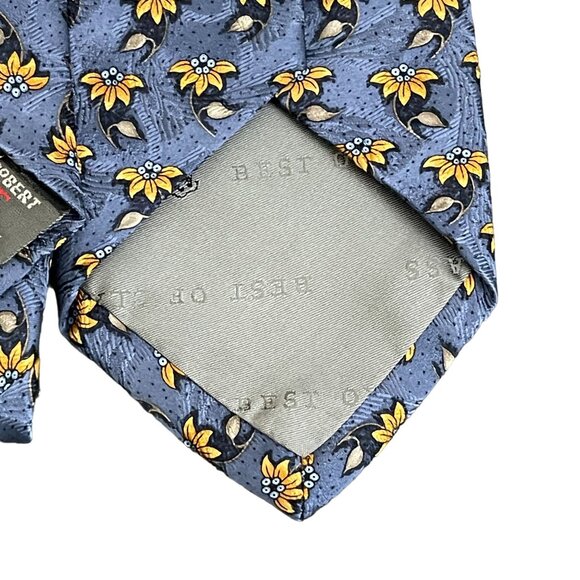 Robert Talbot Best Of Class Blue Floral design 100% Silk Tie - Picture 4 of 6